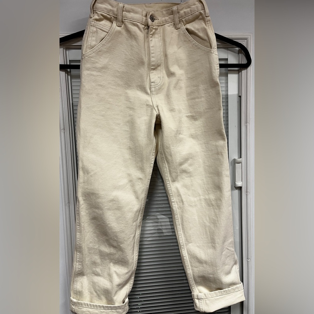 John Galt (Brandy Melville) Beige/Ecru Canvas Carpenter/Utility Pants - Size S